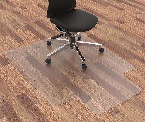 Office Chair Mat for Hardwood Floor, 48”x 36” Clear Floor...