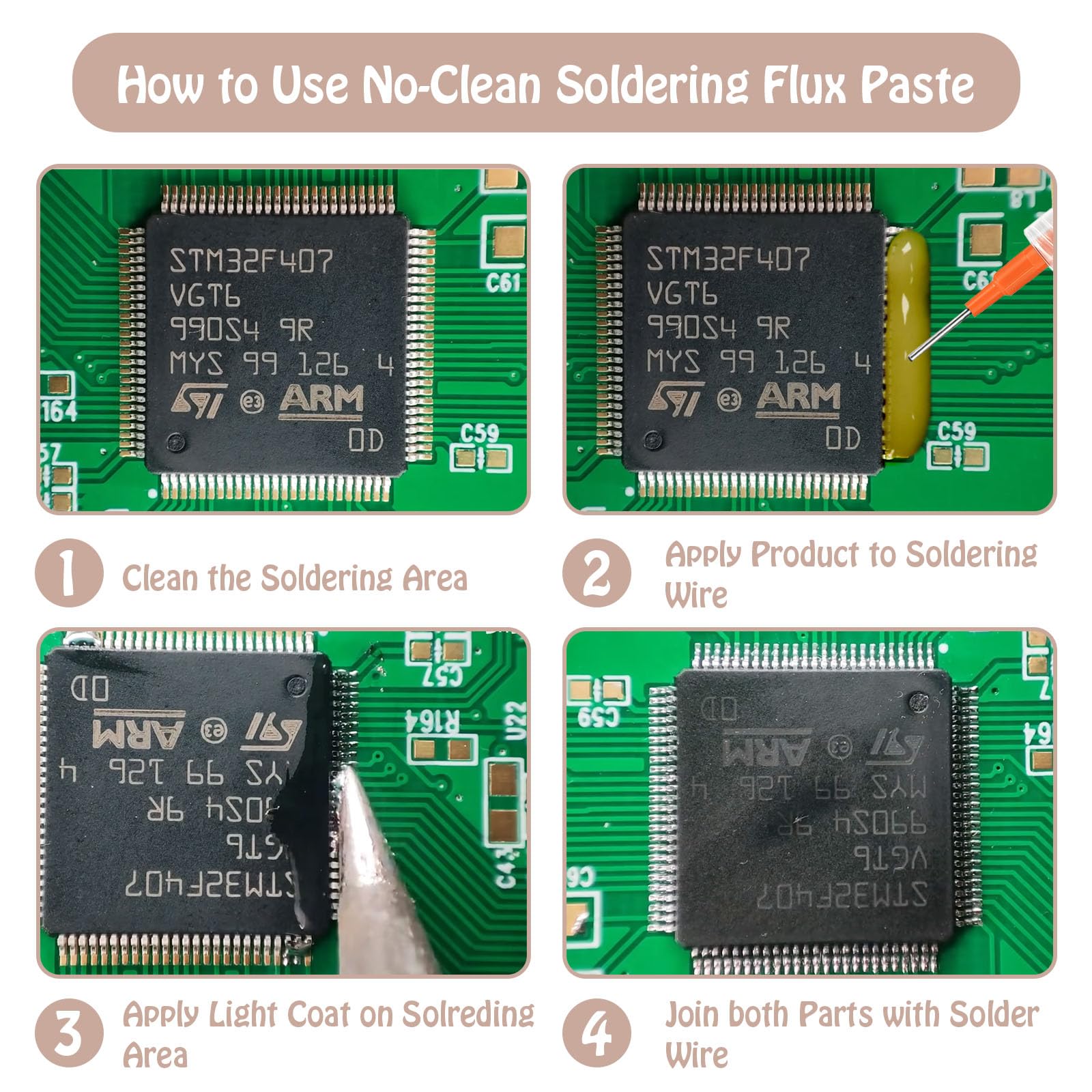 WAN2TLK 2Pcs No Clean Soldering Flux Paste, Solder Flux for Electronics Soldering Tin Soldering - Image 4