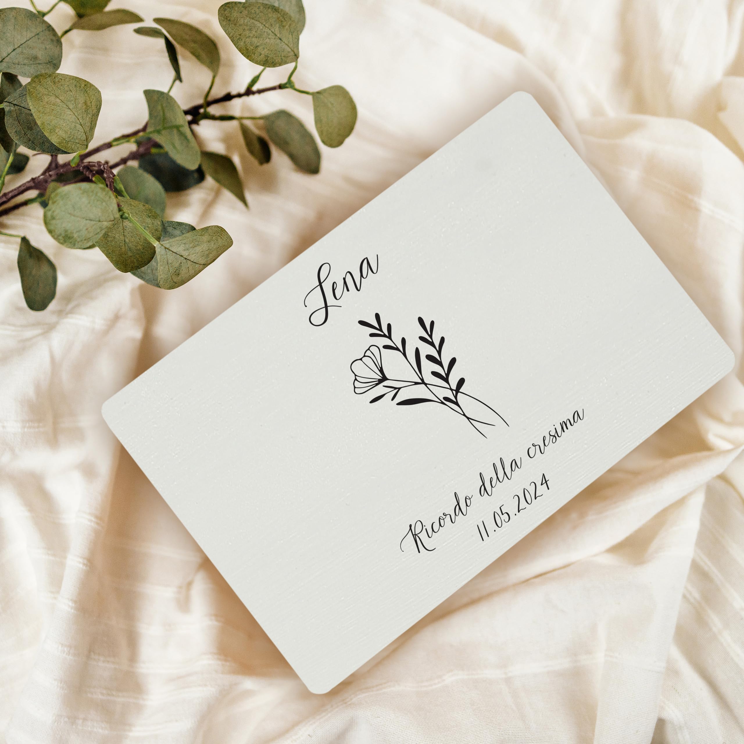 Scatola Memoria Legno Prima Comunione - Personalizzabile Con Nome E Data, 30x20x14cm - Foto 3