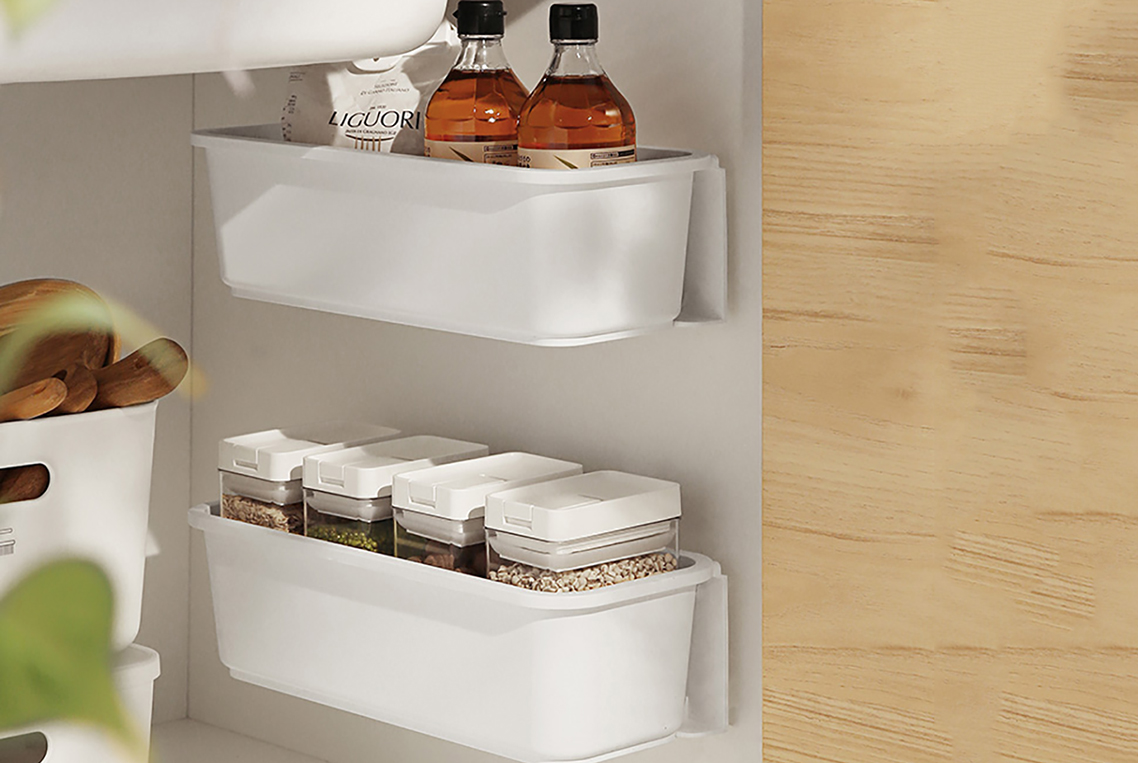 Organizzatore Scorrevole Per Sottolavello - 2 Pezzi Grigio, Cassetti Estraibili Per Cucina E Bagno