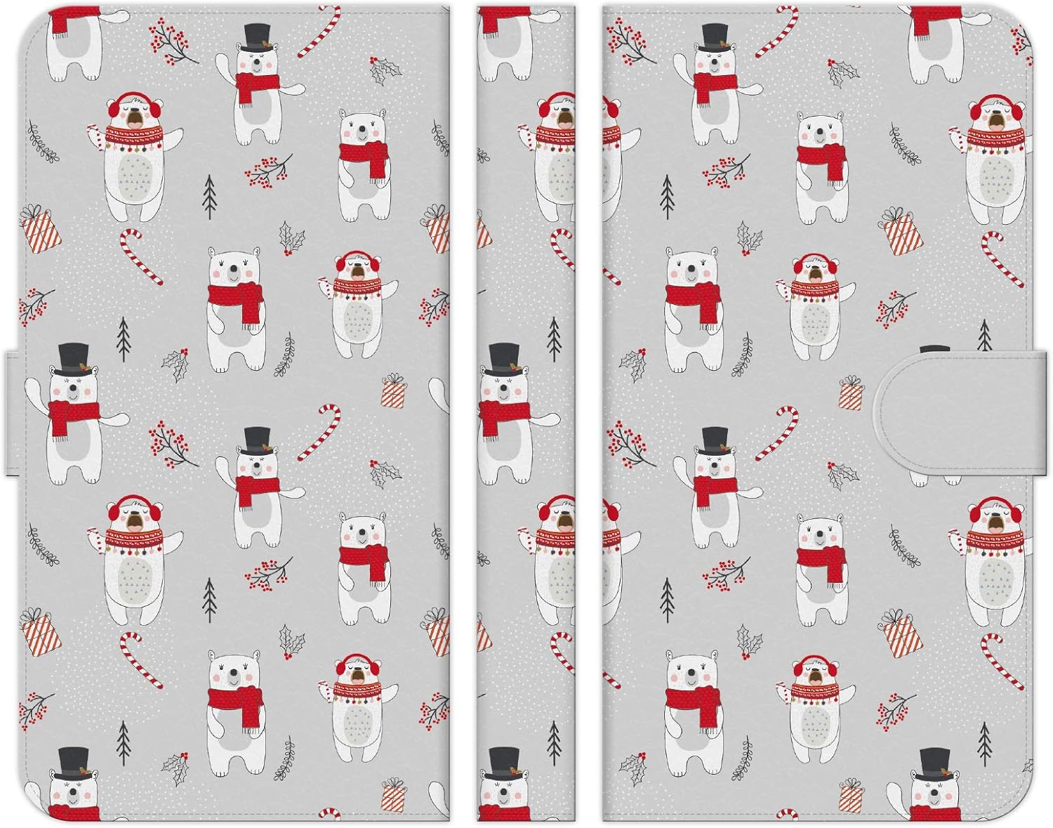 Ruuu Oppo Reno3 5g 手帳型 スマートフォン スマホ ケース カバー くま パターン F 冬 動物 どうぶつ 白熊 しろくま 熊 イラスト クリスマス プレゼント 可愛い アニマル