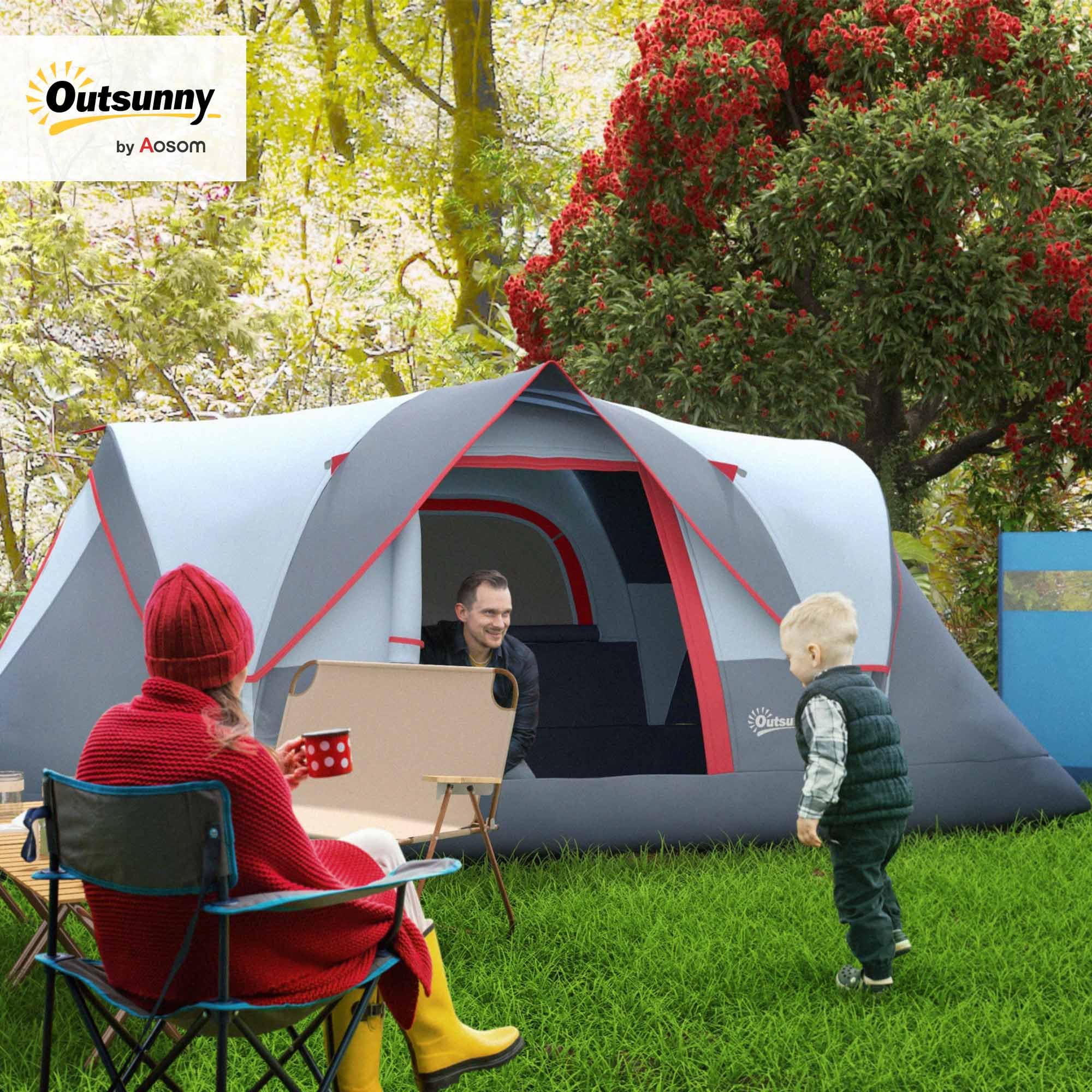Skandika Kambo Tunneltent voor 6 personen, tent met slaapcabine voor 6