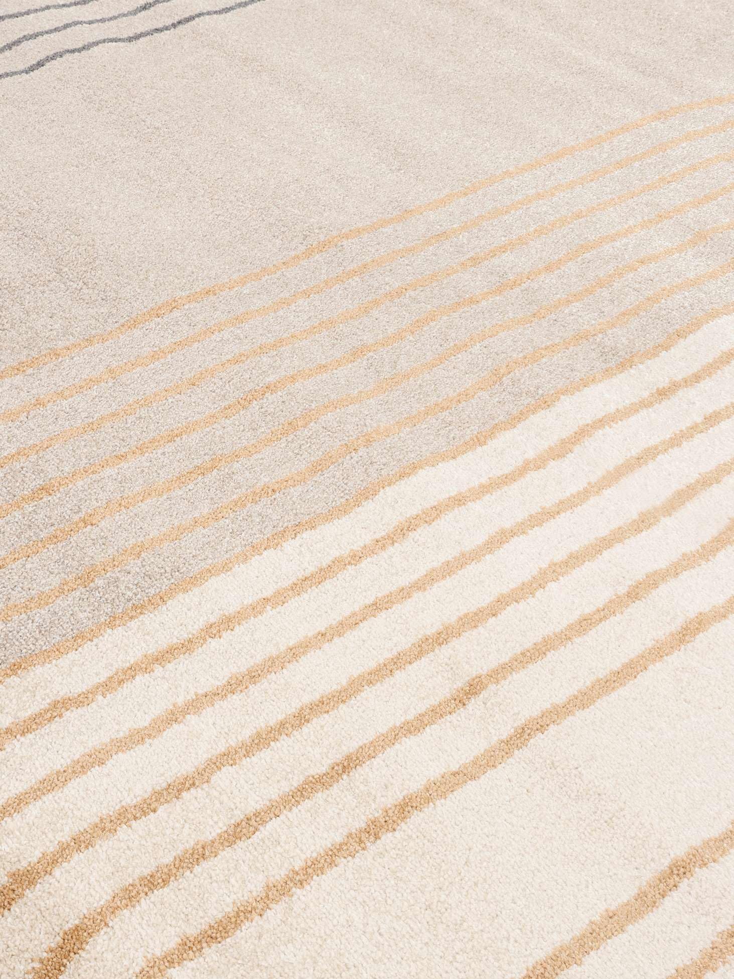 RugVista Amphi Tappeto, 200 x 200 cm, Beige/Giallo | Moderni, Quadrata, Pelo medio, Lavabile solo a secco, Oeko-Tex 100, Soggiorno, Camera da letto