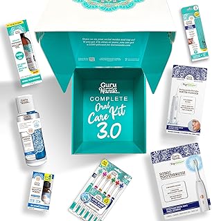 GuruNanda Complete Oral Care Kit 3.0 with CocoMint Pulling Oil & Tongue Scraper, Butter on Gums & Sonic Toothbrush, Portable Water Flosser, Concentrated Mouthwash & Dual Barrel Mouthwash