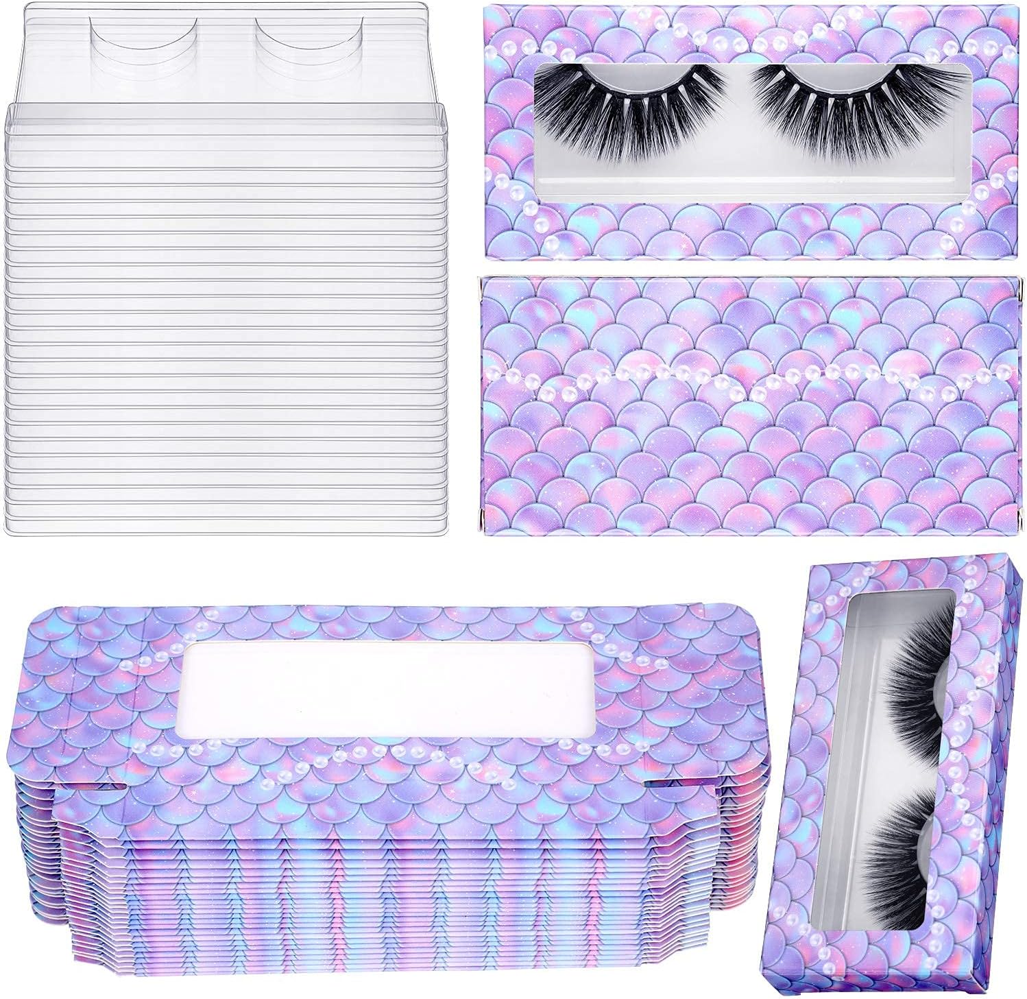 50 Sets Eyelash Cosmetics 100 Pieces Empty Eyelashes Packaging Paper