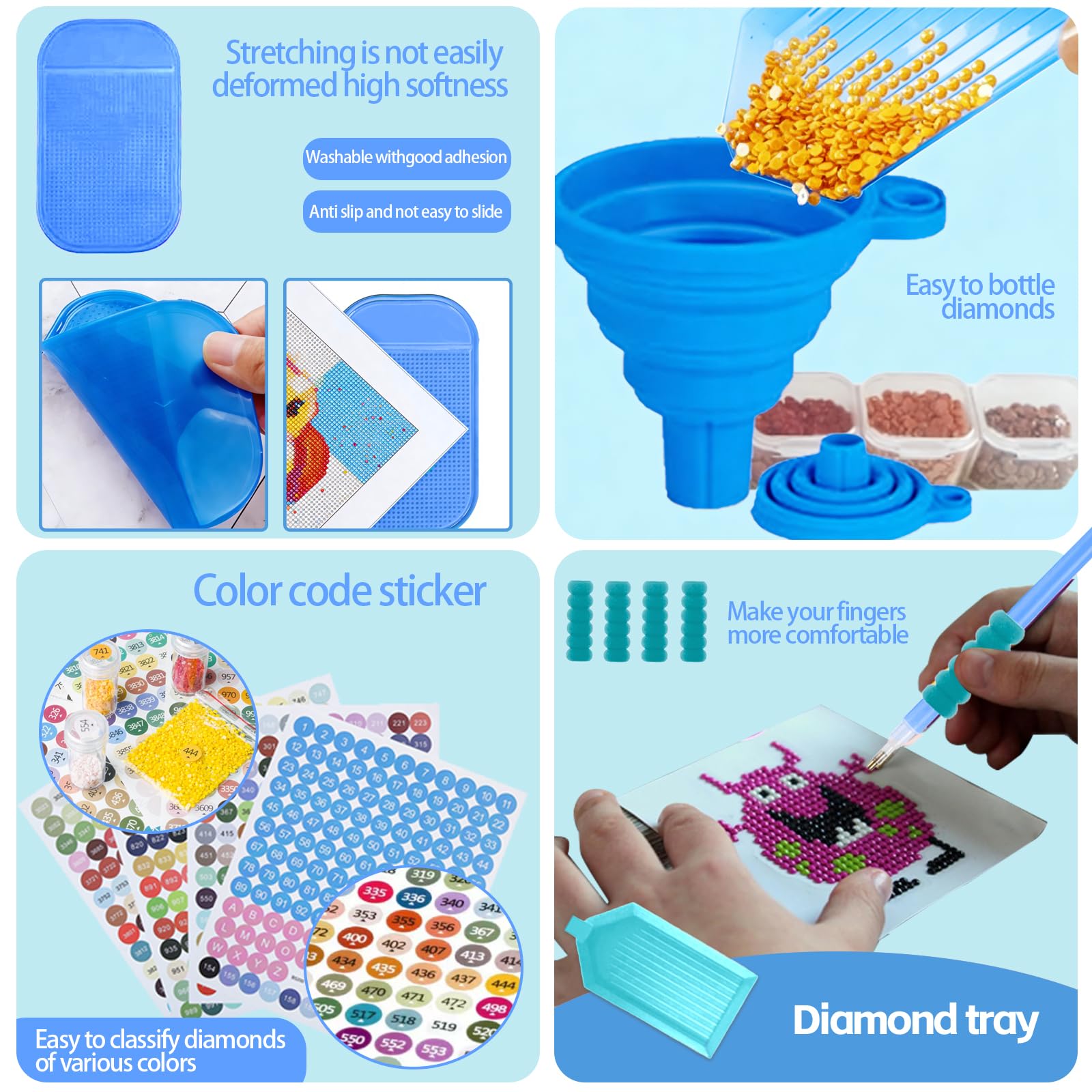 Diamond Art Kit - Complete Accessories & LED Light Pad -6