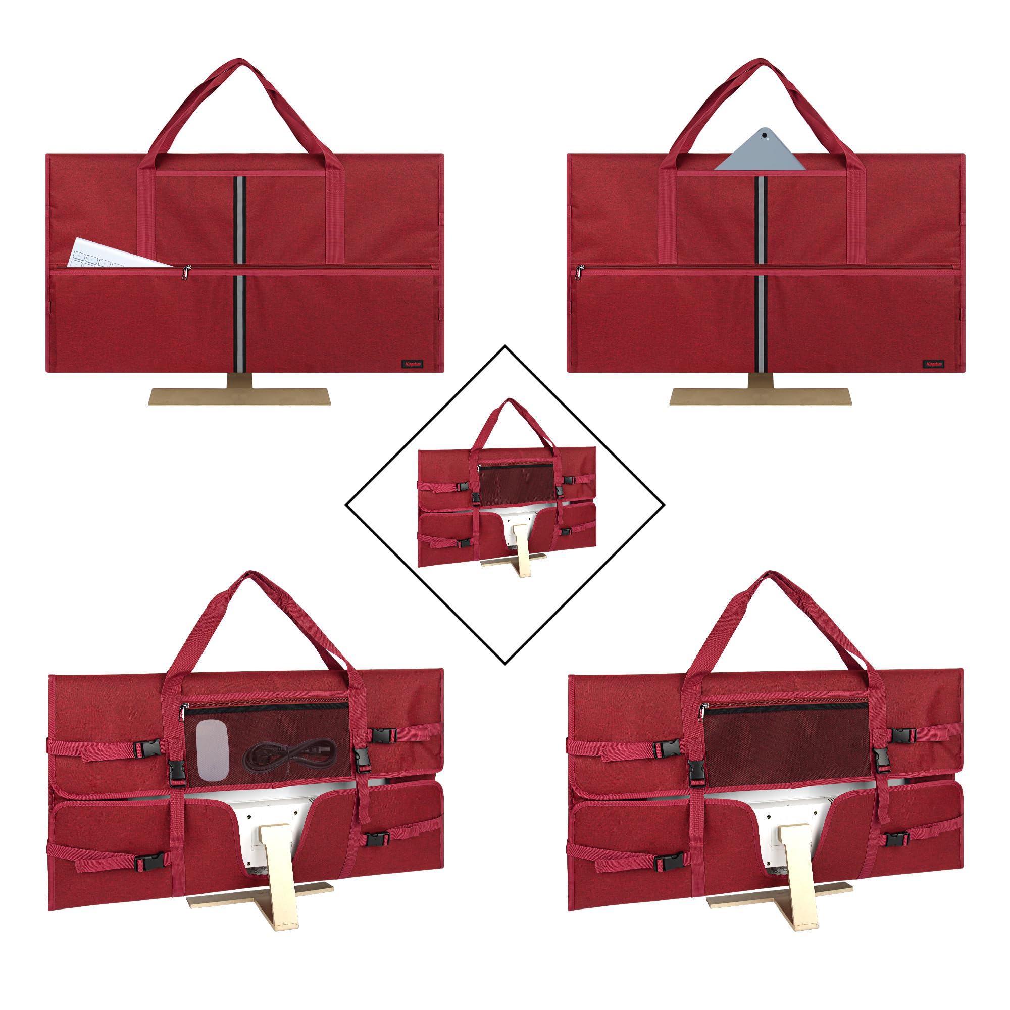 Torba podróżna, kompatybilna z komputerem stacjonarnym 32-calowym All-in-One i monitorem 81.3 cm (ciemnoczerwony)