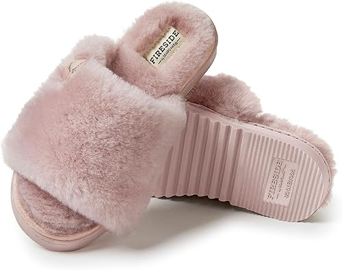 Miniatura 4 de Dearfoams Fireside Cairns - Pantuflas de deslizamiento con forro de piel de oveja, fáciles de poner y quitar, para mujer