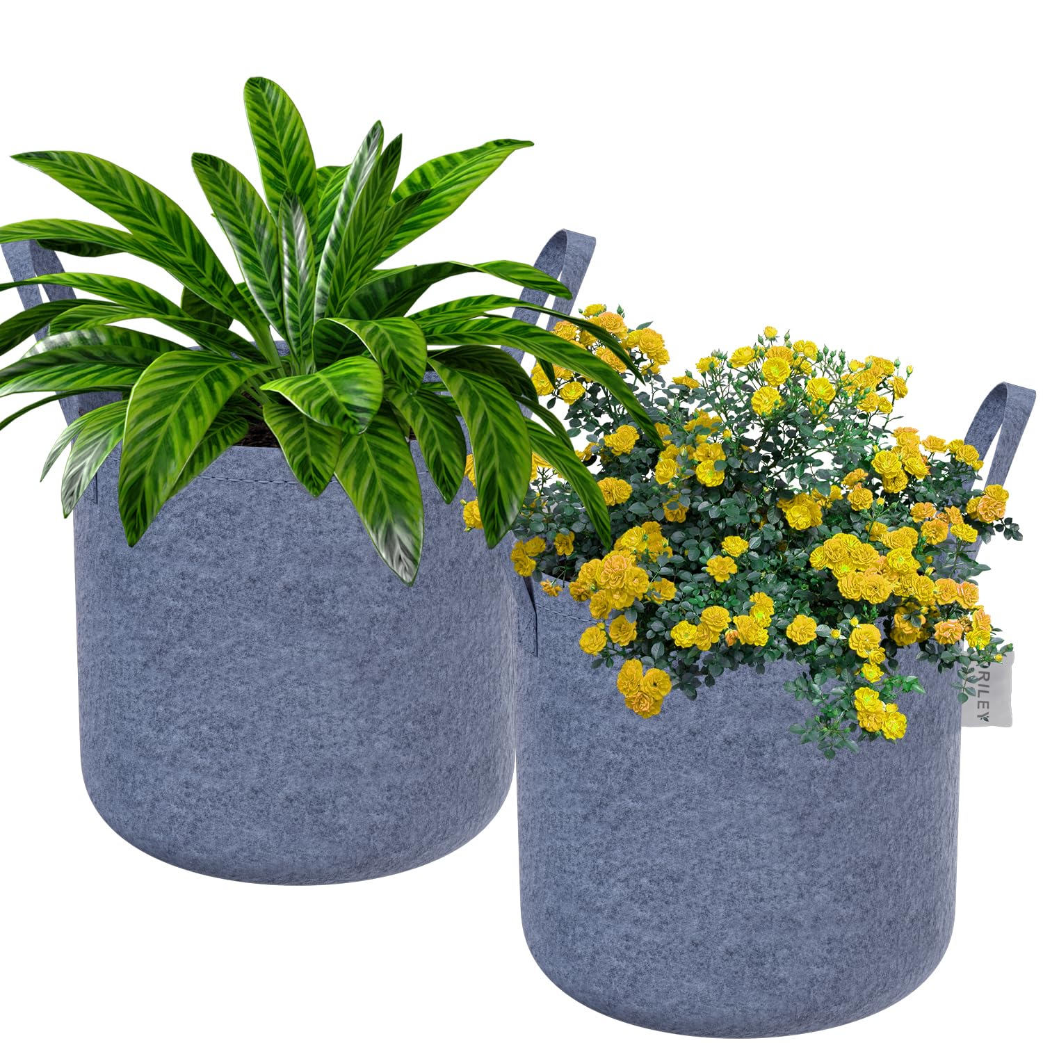 ORILEY Grow Bag Heavy Duty Geo Fabric Plant Pot with Sturdy Handles Lightweight Bags Ideal for Gardening Balcony Terrace (Grey, Round, 500 GSM 15 x 15 inch Pack of 2) (B0BX355Z9P) Amazon Price History, Amazon Price Tracker