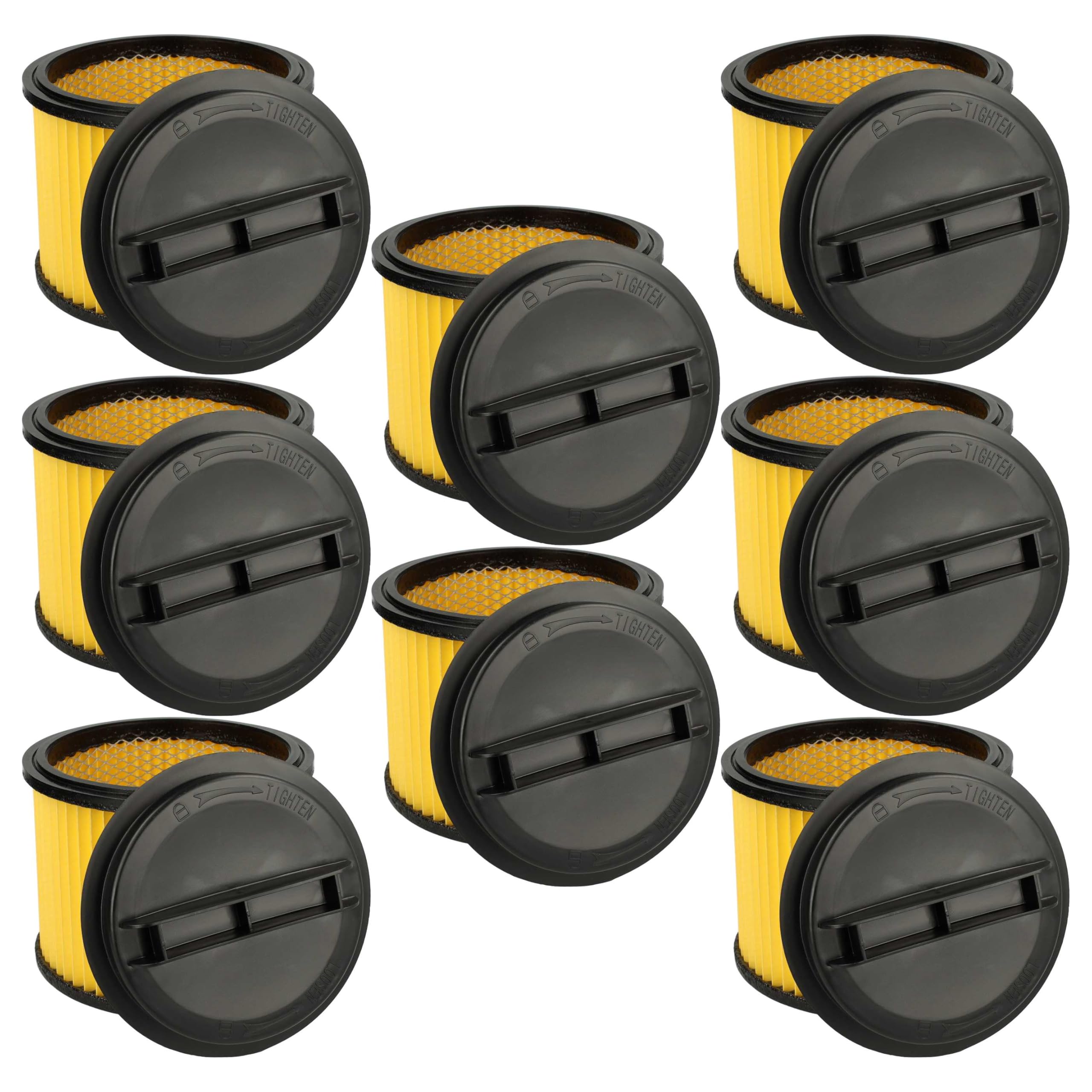 vhbw 8x Filtro plisado reemplaza Einhell 2342425 para aspiradora - amarillo negro