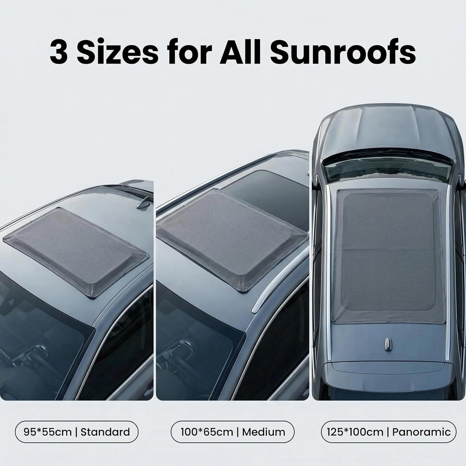 Magnetic Car Sunroof Shade Breathable Mesh, Car Window Shades for Camping, Sunroof Cover UV & Bug Protection, Car Camping Essentials for SUV Jeep, Quick Install Awning Side Windows Cover (49×39 inch)