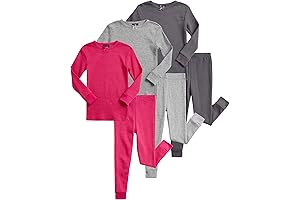 6-Piece Baby Girls' Thermal Underwear Set In Waffle Knit