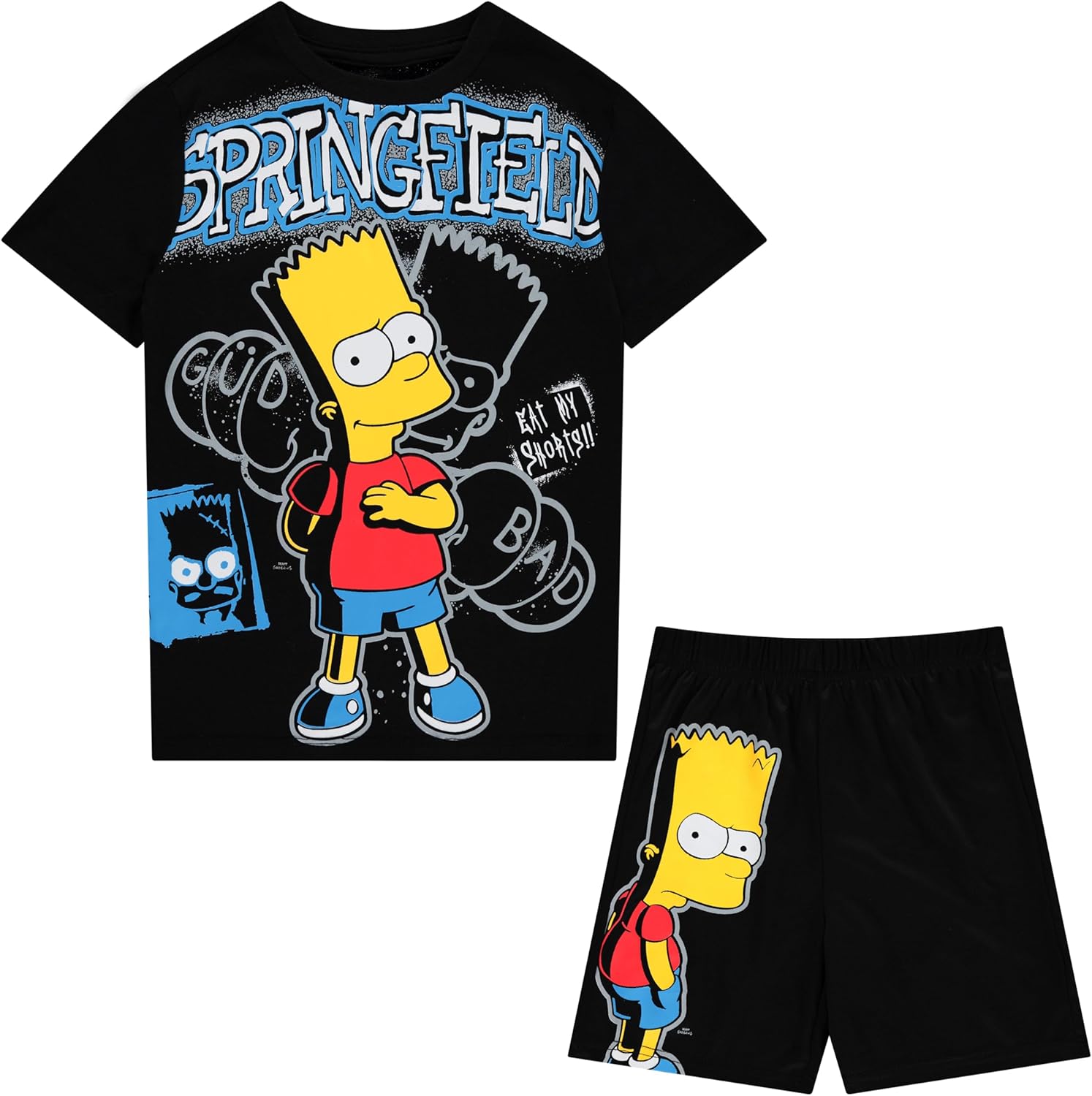 The Simpsons boys Bart Simpson Boys Fashion Tee & Mesh Short 2pc Set