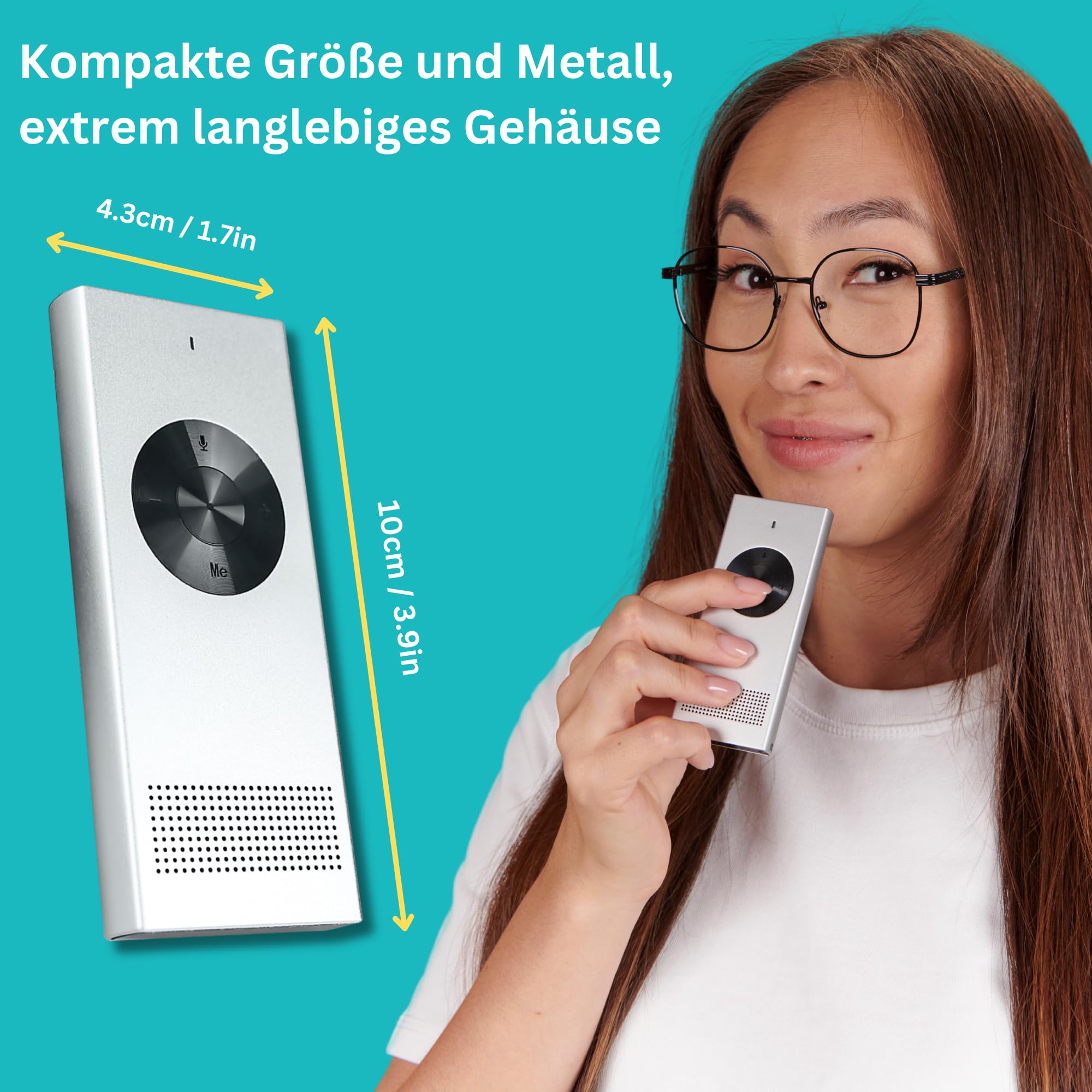 Enence Sofortübersetzer Original, Zwei-Wege-Echtzeit-AI-Übersetzer für 60+ Sprachen