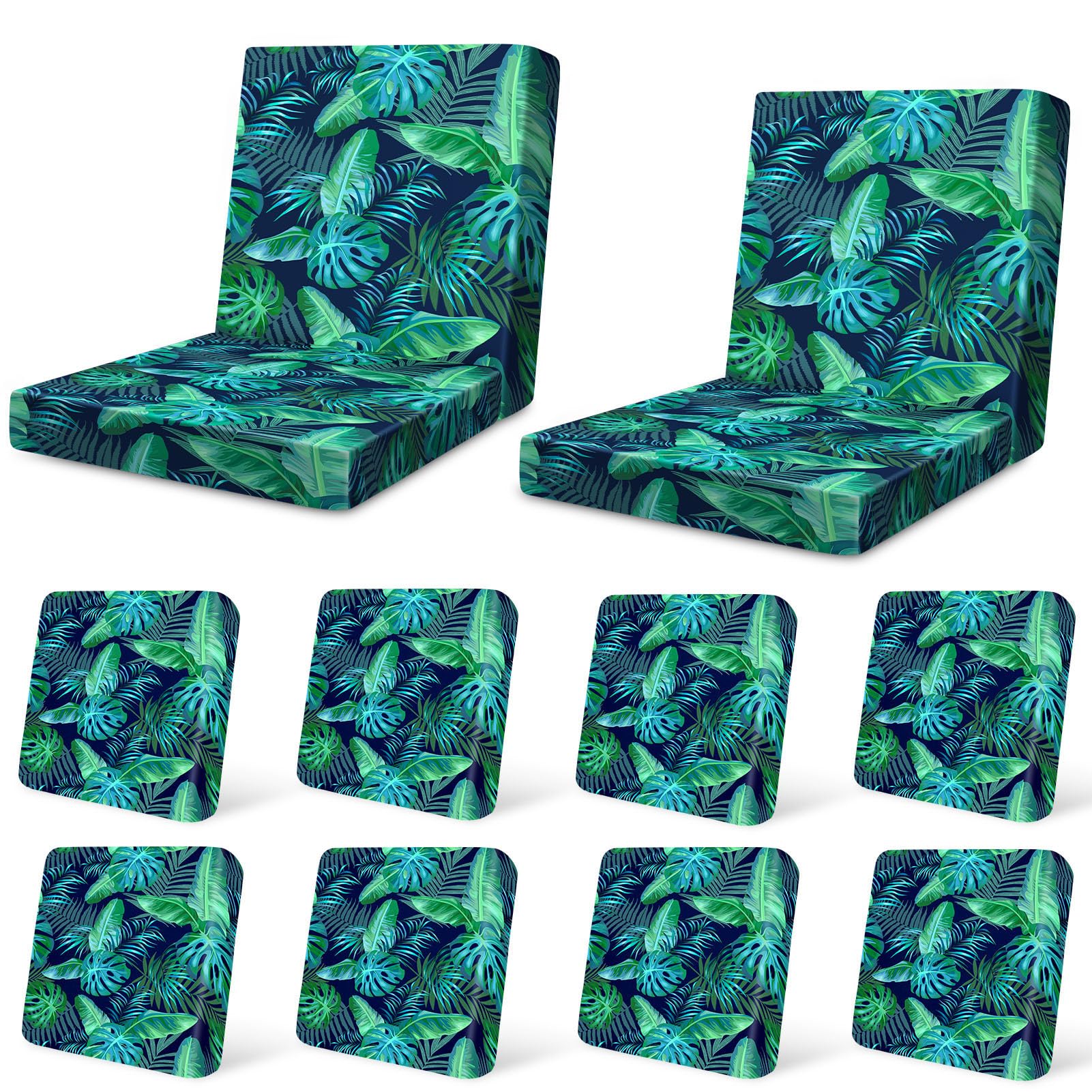 12Pcs Patio Cushion Covers Stretch Outdoor Furniture Protector Slipcovers