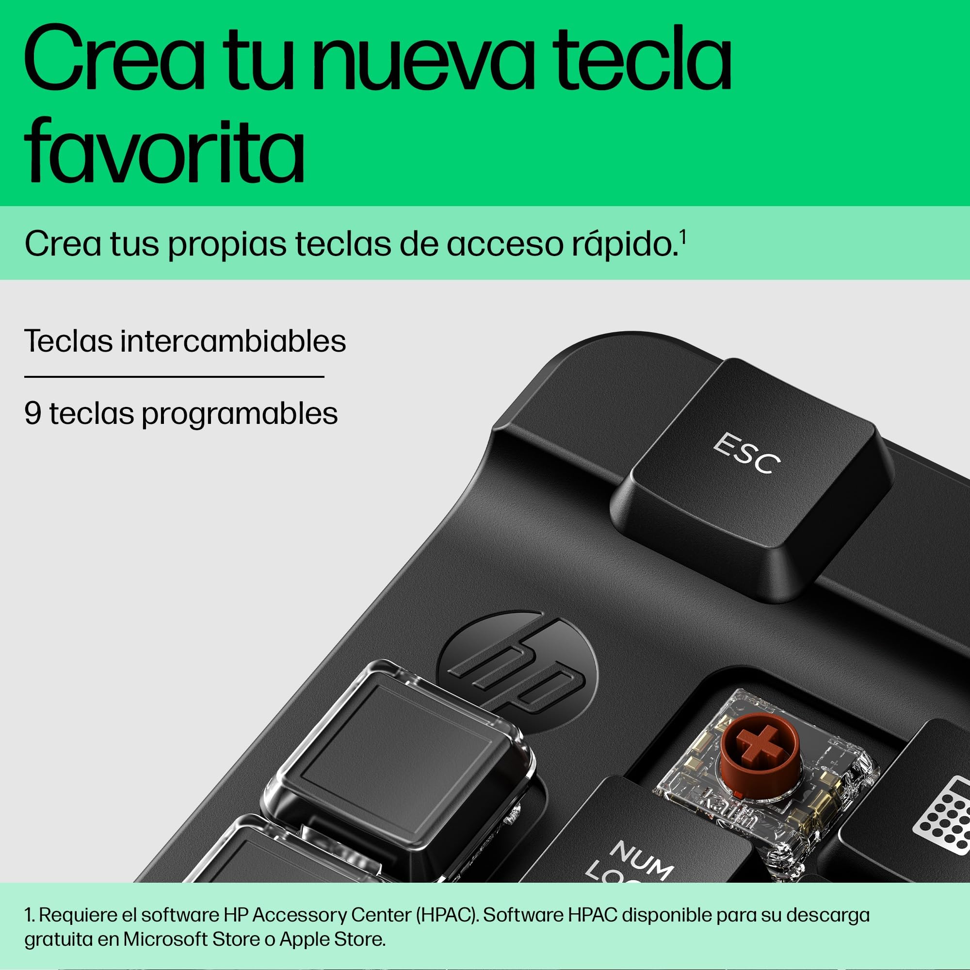HP 430 Teclado Numérico Programable Inalámbrico, Bluetooth 5.3, 50 Millones de Pulsaciones, Compatible con Windows 10/11, macOS y ChromeOS, Diseño Compacto, Color Negro