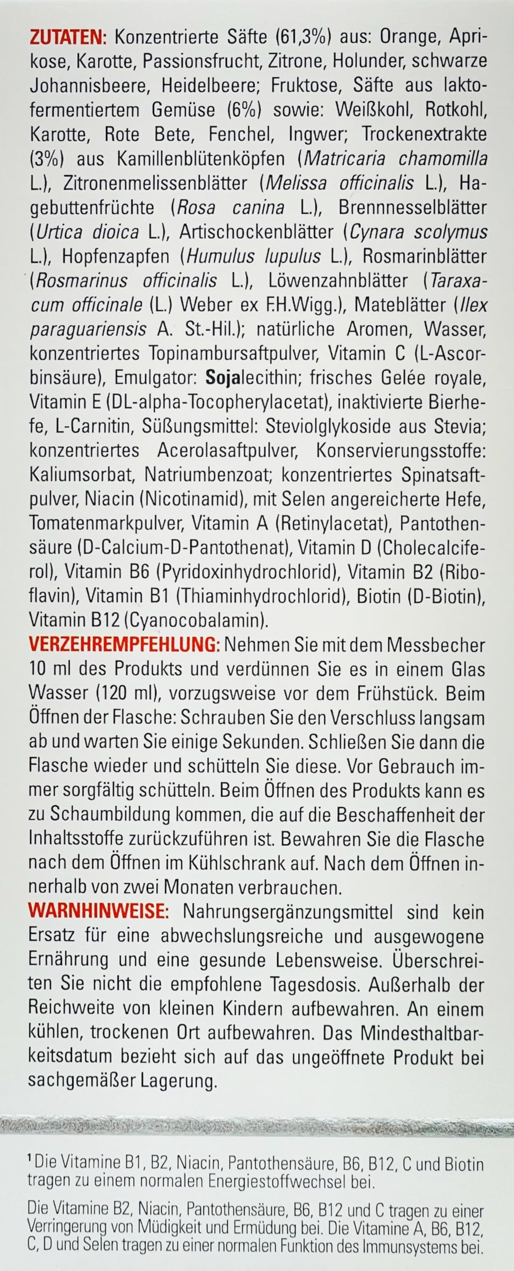Vibracell® Vorratspack (3x 300ml) + 60 ml Gratisbeilage (in 3x20ml) | Flüssiges Multi Vital Konzentrat mit Obst und Gemüse