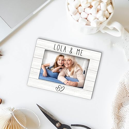 Miniatura 6 de Lola Gifts - Marco de fotos de 4 x 6 pulgadas, marco de fotos de madera Lolas, Navidad, Día de la Madre, regalos de cumpleaños para Lolas de nietos,