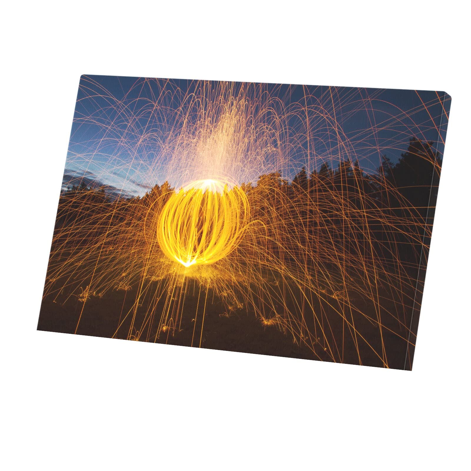 Tableau Light Painting Boule de Feu pour dynamiser un mur blanc 90x60