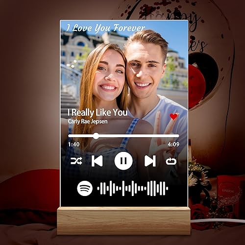 Miniatura 2 de Easycosy Regalos de cumpleaños para noviosnovias, regalos de aniversario para élella, placa de música personalizada de Spotify con regalos de fotos