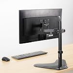 VIVO Black Pole Mount Monitor Arm for 17 to 32 inch Screen, MOUNT-POLE01A | Universal, Heavy Duty Steel Design, Full Motion VESA Mount Arm, Removable 75mm and 100mm VESA Plate, 12 inch Extension
