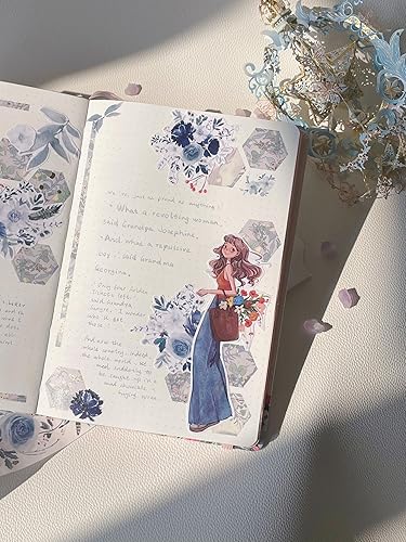 Miniatura 6 de WT Carefree - Cinta de PET ancha, rollo individual, diseños originales de personajes, decoración transparente para diarios, planificadores y