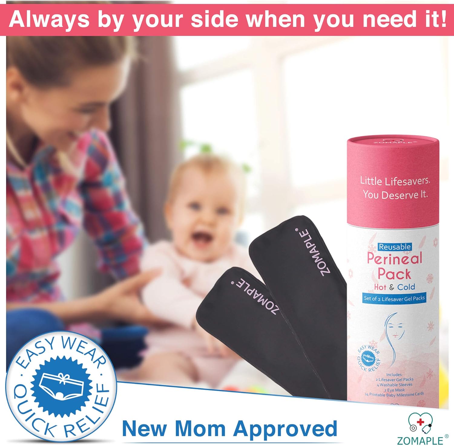 Exсluѕіvе Dіѕсоunt 50% Prісе Perineal Ice Packs for Postpartum - Perineal Cold Pack Pads with 3 Washable Sleeves - Post Partum Kit for Pregnancy, Vaginal Discomfort & Hemorrhoid Pain Relief - Includes Eye Mask & Milestone Cards