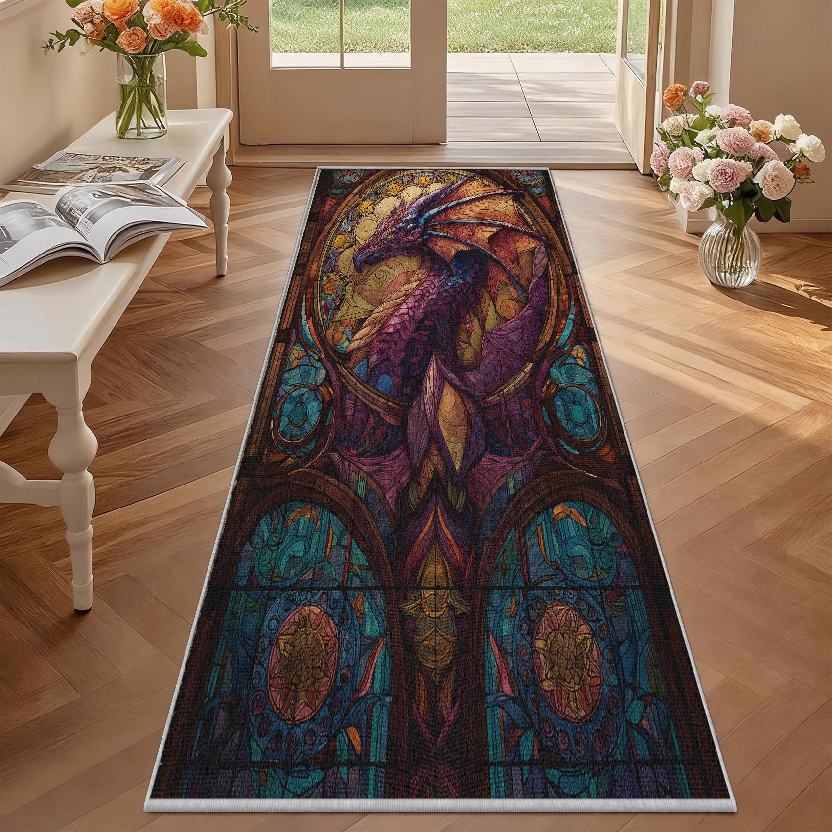 Tapis couloir lavable en machine 60x120 cm, fini les tapis glissants et sales