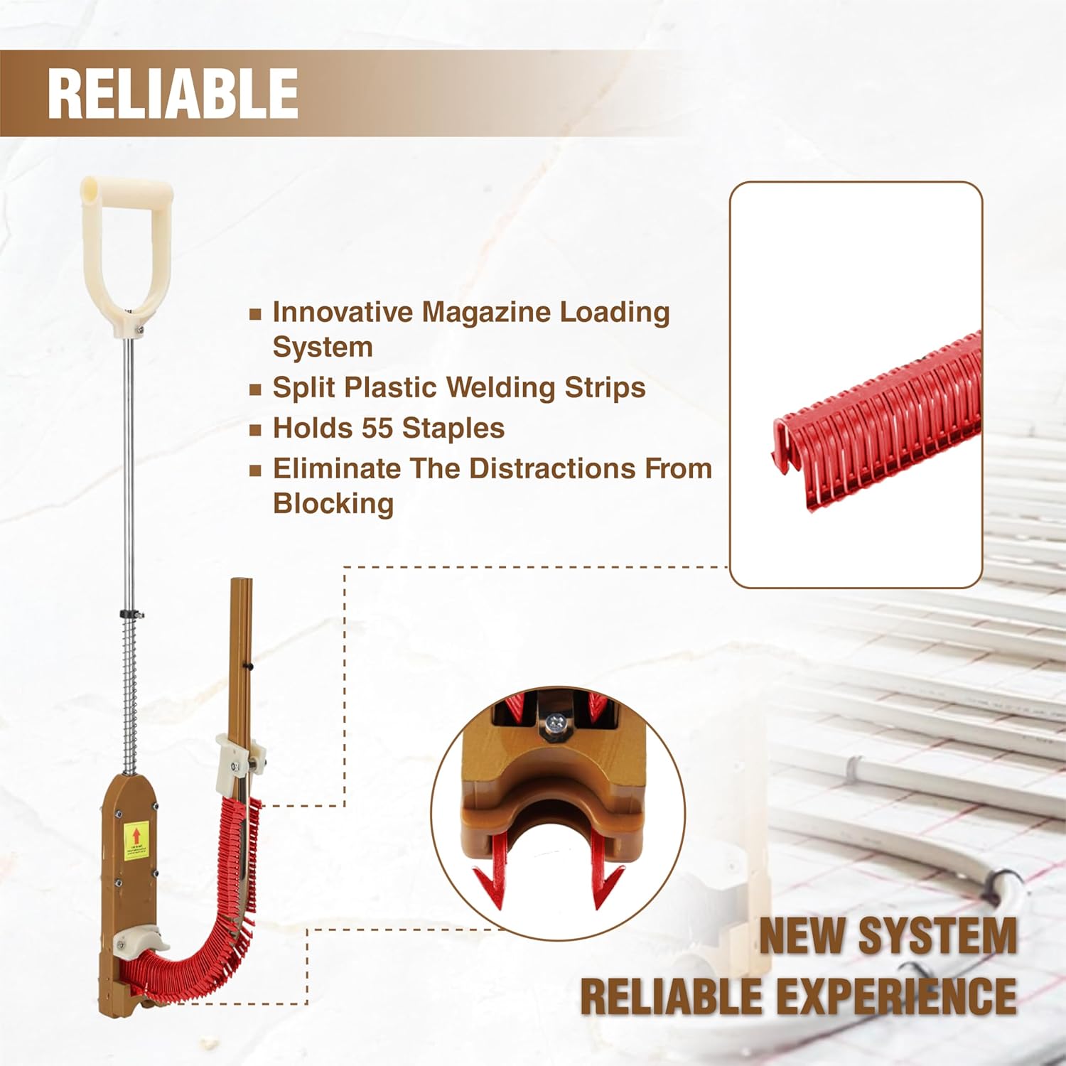 PEX Pipe Stapler-Foamboard Stapler Kit with 1650 Pcs Foamboard Staples（Red） and a PEX Cutter - with 1-1/2″ Foamboard Staple Gun for Foam Board