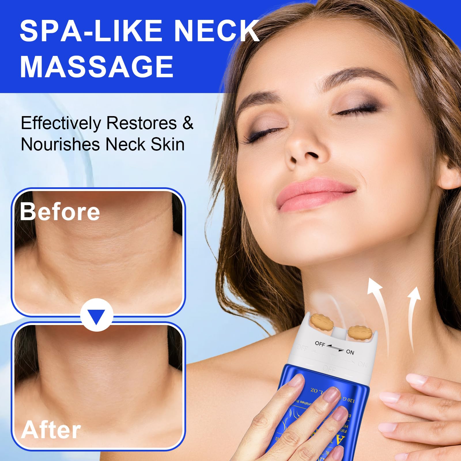 Decollete Donna, Crema Collo e Decollete Effetto Lifting, Combattere il Doppio Mento, AH-8 Collo e Décolléte crema Lifting, Crema Antirughe Donna collo, Rassodare la Pelle, Riduce le Rughe e Idrata