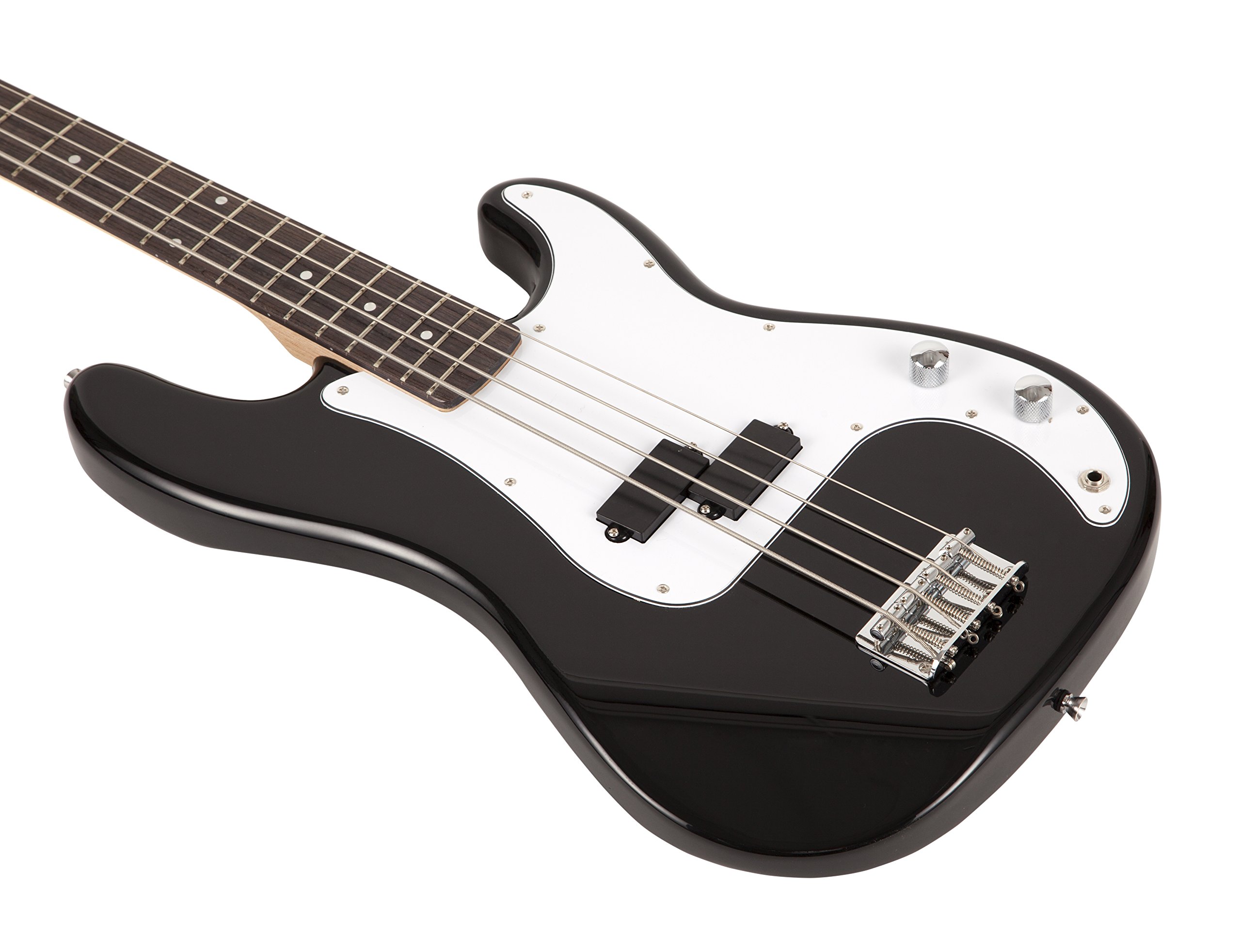Rockjam RJBG01-SK-BK Bass Gitarre Super-Kit mit Gitarrenverstärker Gitarren-Gitarren-Gitarre und Accessoires Schwarz