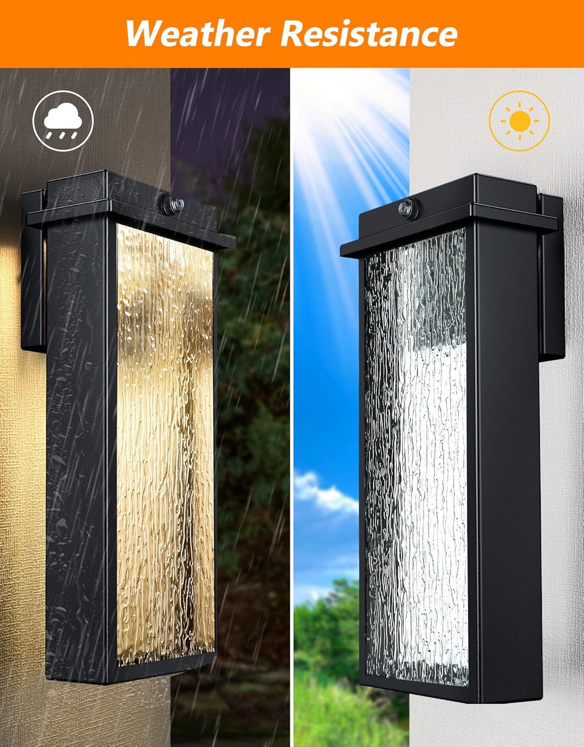 PARTPHONER Outdoor Light Fixture Wall Light, Dusk to Dawn Outdoor Lighting Anti-Rust Wall Lantern Outside Wall Sconce, Integrated LED Porch Light for Garage Patio Doorway