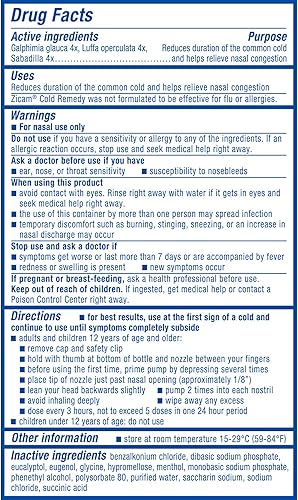 Miniatura 8 de Zicam Cold Remedy - Spray nasal sin goteo con mentol refrescante y eucalipto 05 onzas