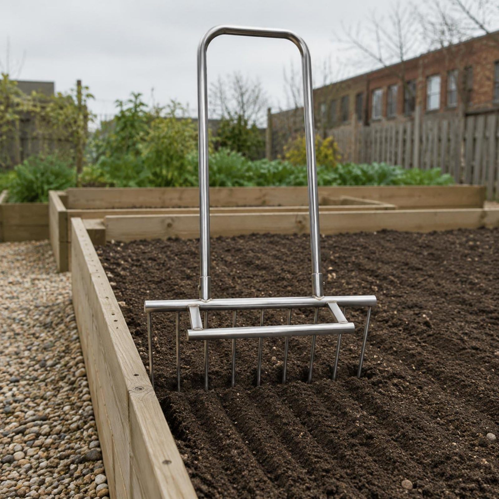 KESOTO Horquilla de Jardinería Horquilla de Horca de Excavación Herramienta de Cultivo para Aflojar Gruesa Antidesgaste Púas Adecuada para Huertos Agricultores Jardineros Parcelas Domésticas