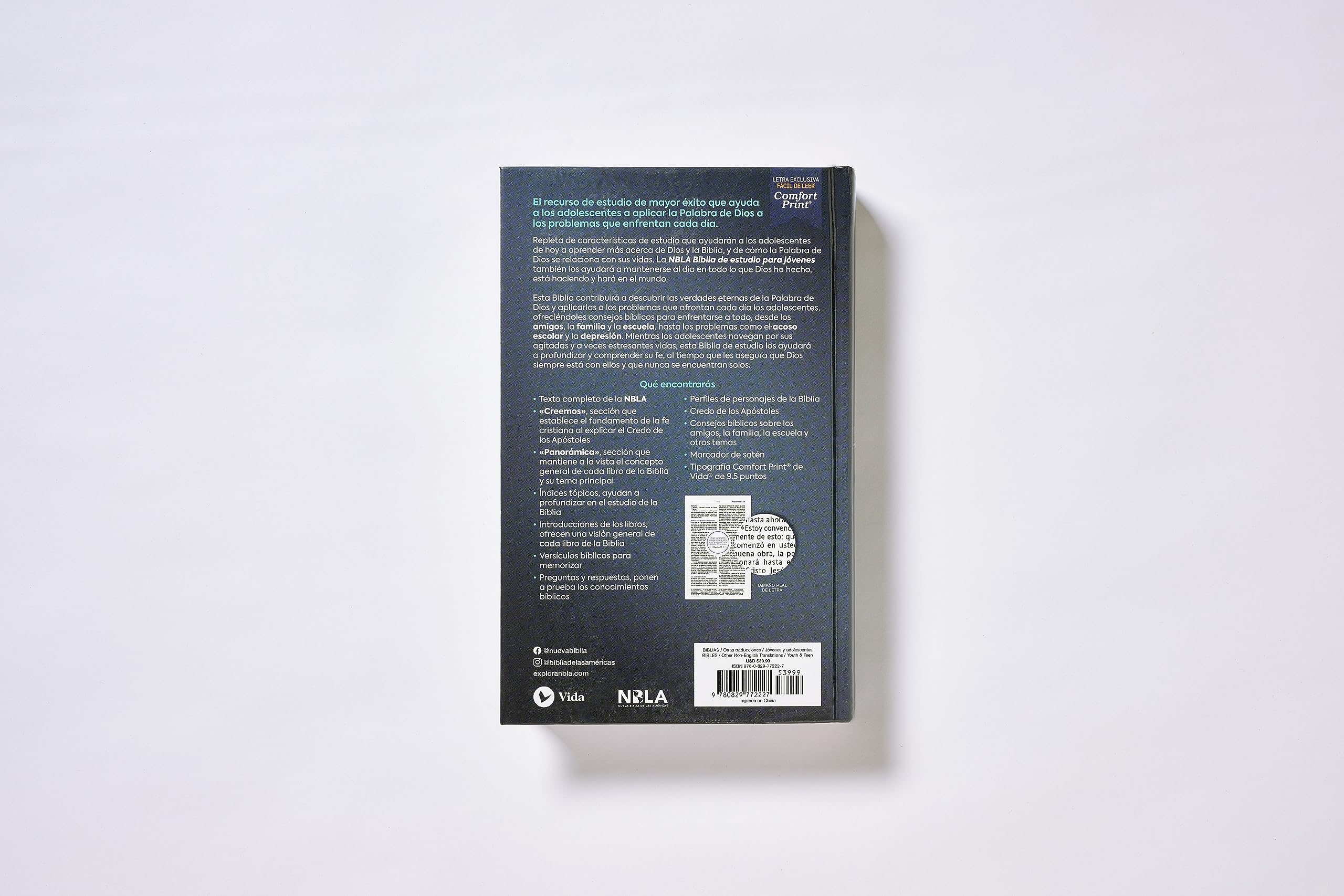 Biblia de Estudio para Jovenes: Nueva Biblia de las Americas, Estudio para Jóvenes, Azul, Comfort Print