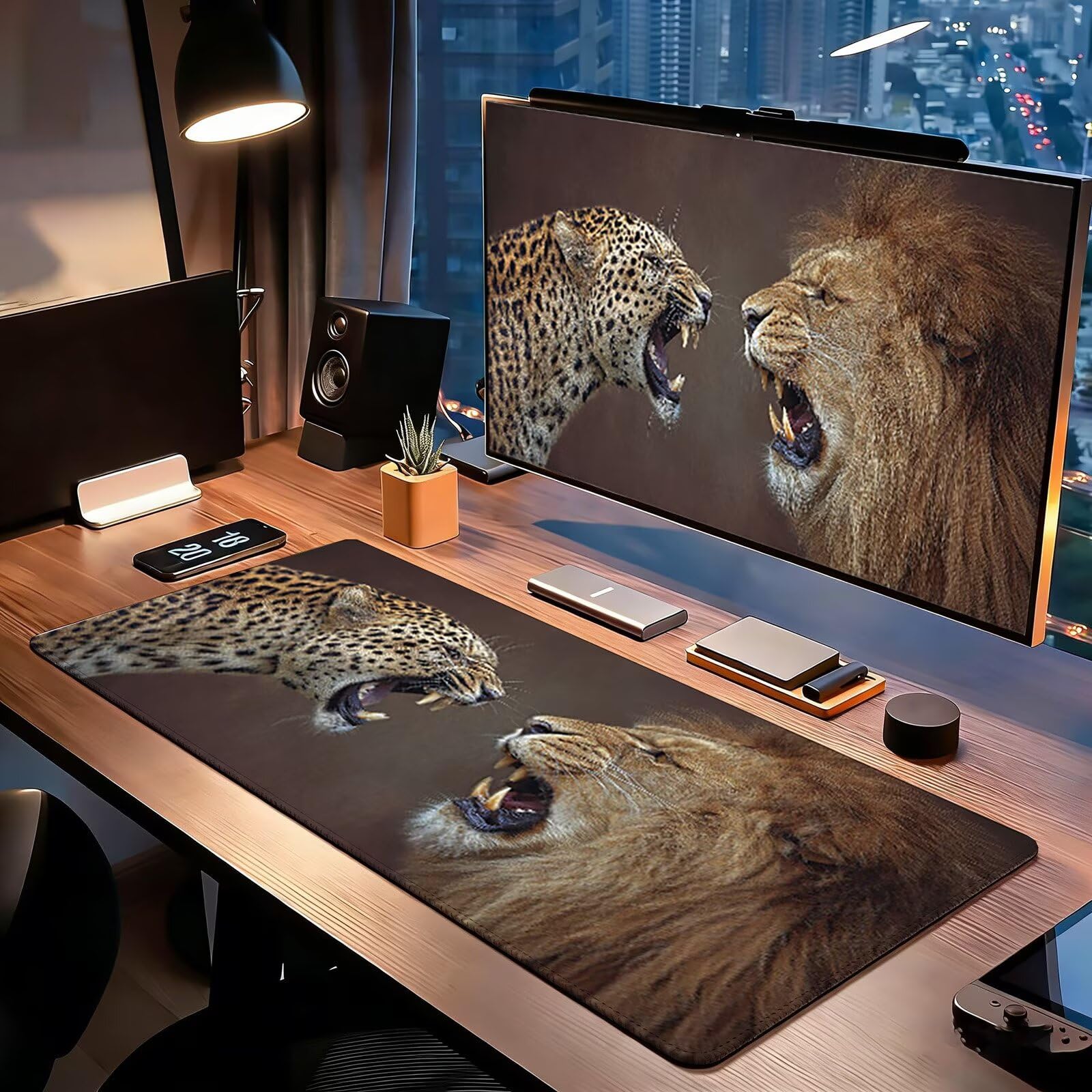 Tappetino Mouse Gaming, 900x450mm Tappetino Mouse XXL leopardo 0c0-44