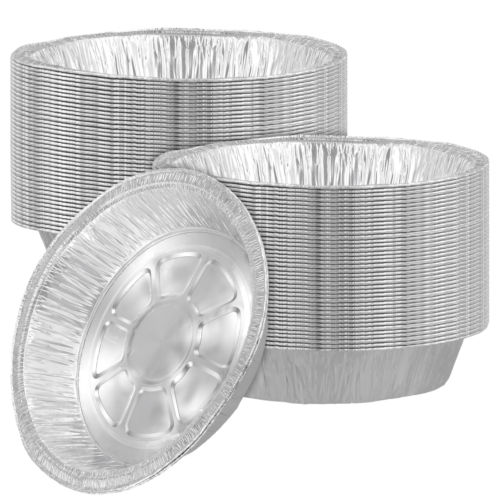 Plateaux ronds en aluminium MUKLEI de 17,8 cm pour préparation de repas et cuisson lot de 100