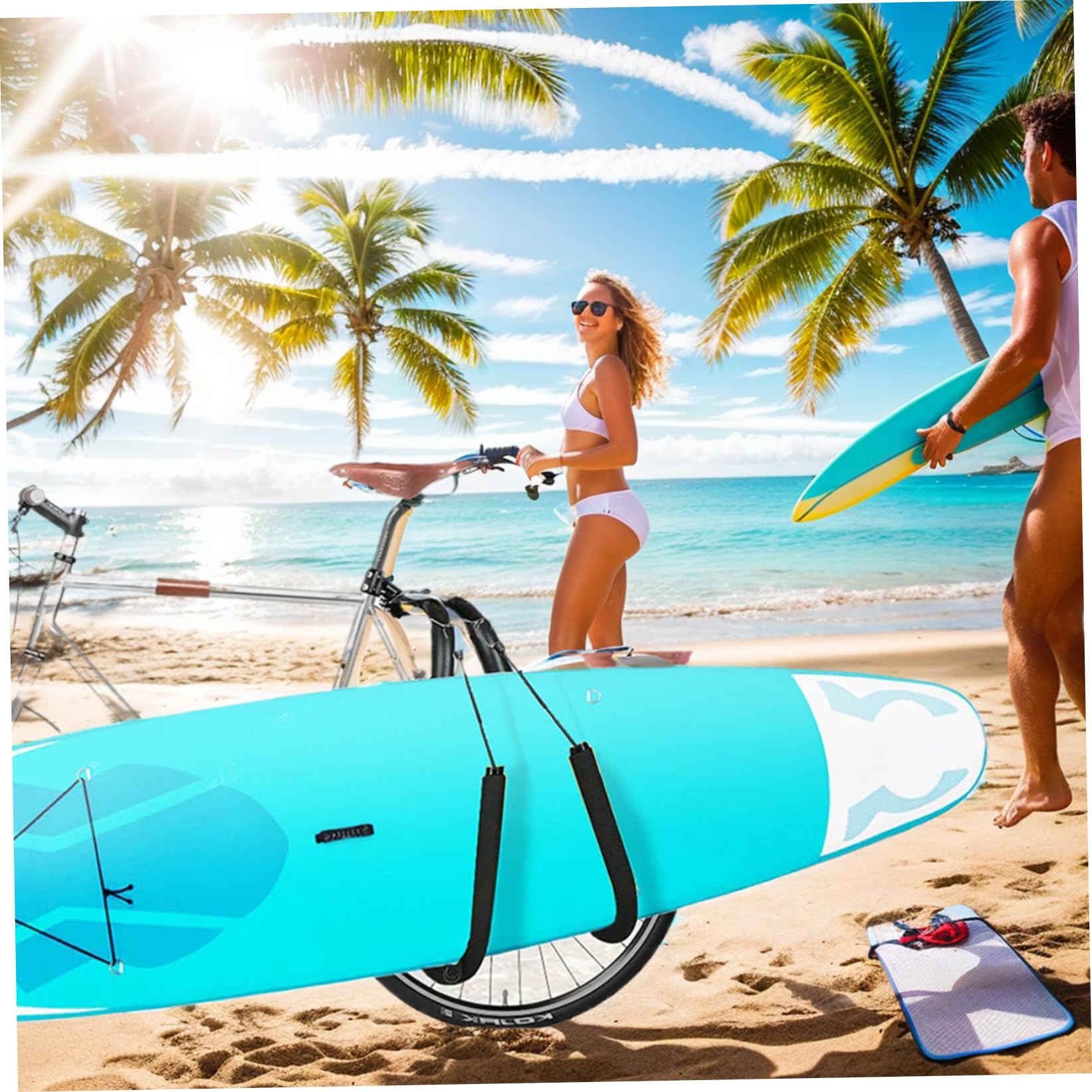 Rack de vélos à Planche de Surf, Porte-Panneaux à vélo réglable, Porte-Surf en Aluminium, Support Planche Facile Retirer pour Les Panneaux Courts