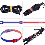 Wisdompro Hook and Loop Straps, 50 Pack 8 Inches Self-gripping Reusable Cable Ties, Durable Wire Cord Organization Ties for Home, Office and Data Centers - 5 Colors