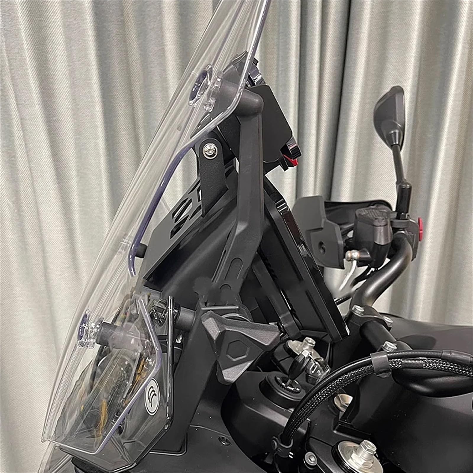 Soporte Navegación GPS Motocicleta Soporte Navegación Teléfono Móvil con Carga Inalámbrica Frontal Motocicleta Soporte GPS para CFMOTO 800MT 800mt 800 MT 2023-2025