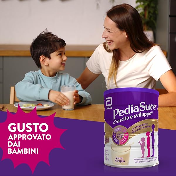 PEDIASURE Crescita e Sviluppo, Integratore Alimentare per Bambini da un anno in su, Multivitaminico con 27 Vitamine e Minerali e Proteine, Confezione 850g, gusto Vaniglia - 5