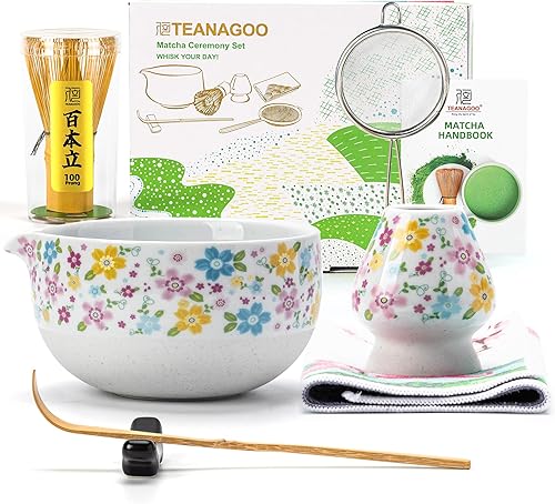 Miniatura 22 de TEANAGOO Juego de batidor de matcha, 7 piezas, juego de inicio de matcha gris claro, kit de matcha para ceremonia, juego de té matcha con batidor