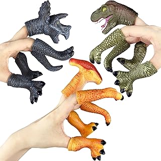 15PCS Dinosaur Finger Puppets Dinosaur Figure with Heads and Feet Dinosaur Toys for Dinosaur Party Favors Supplies