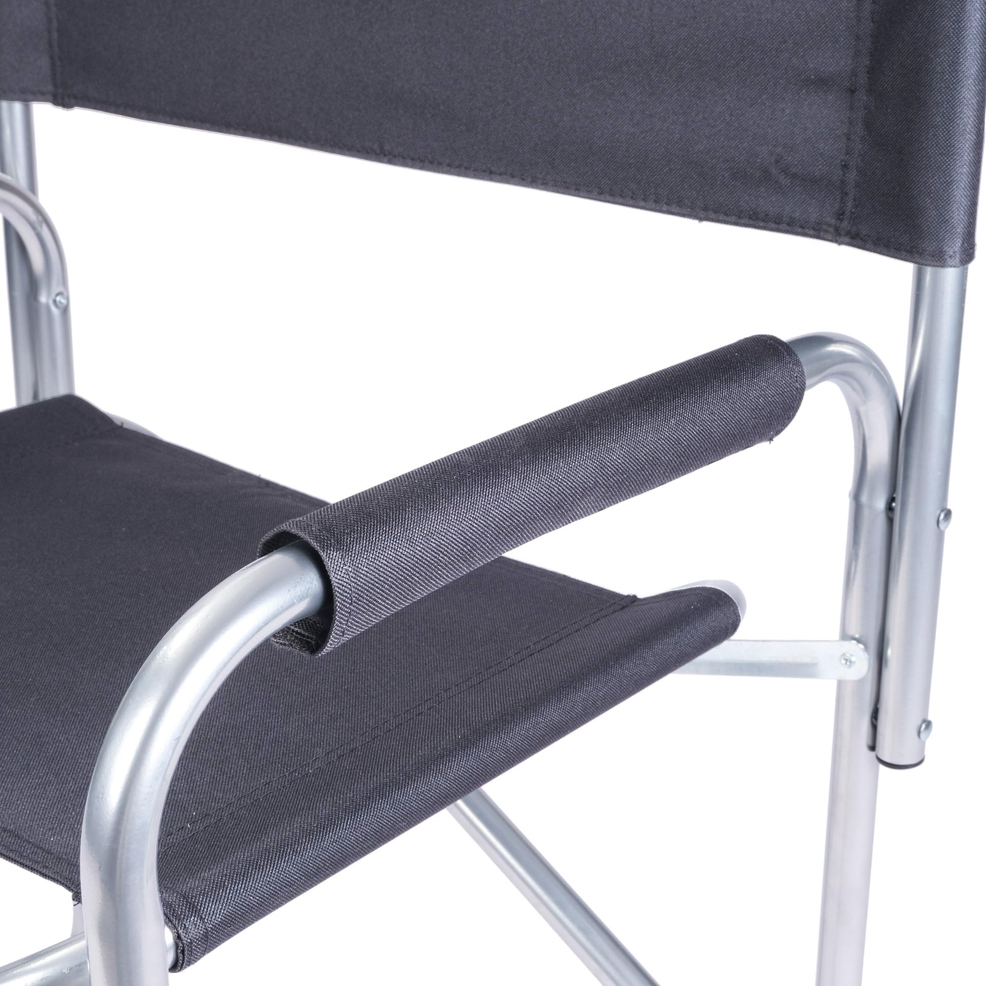 Sedia Regista Pieghevole in Alluminio – Poltrona da Spiaggia e Giardino, Leggera e Resistente, Struttura Antiruggine, Seduta in Poliestere, Richiudibile per Campeggio, Picnic, Esterni (Grigio)