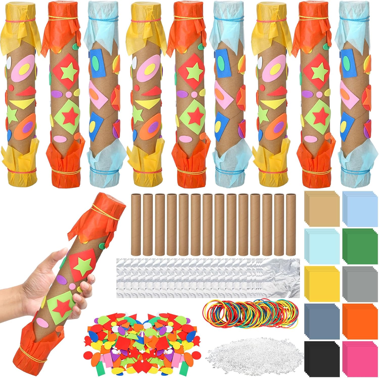 Epakh 24 Set Rainstick Craft Kit DIY Native American DIY Craft Supplies Falling Rain Sound for Vacation Bible Supplies Home Activities(12 Inch)