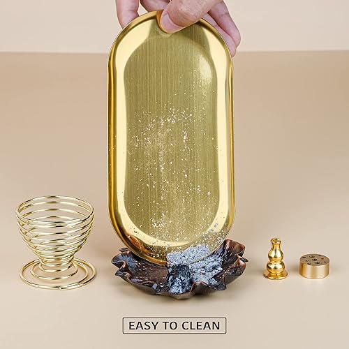 Miniatura 3 de ZenBless Soporte de incienso 5 en 1, soporte de Palo Santo, soporte para salvia, quemador de incienso para varillas de incienso, bobina, conos de