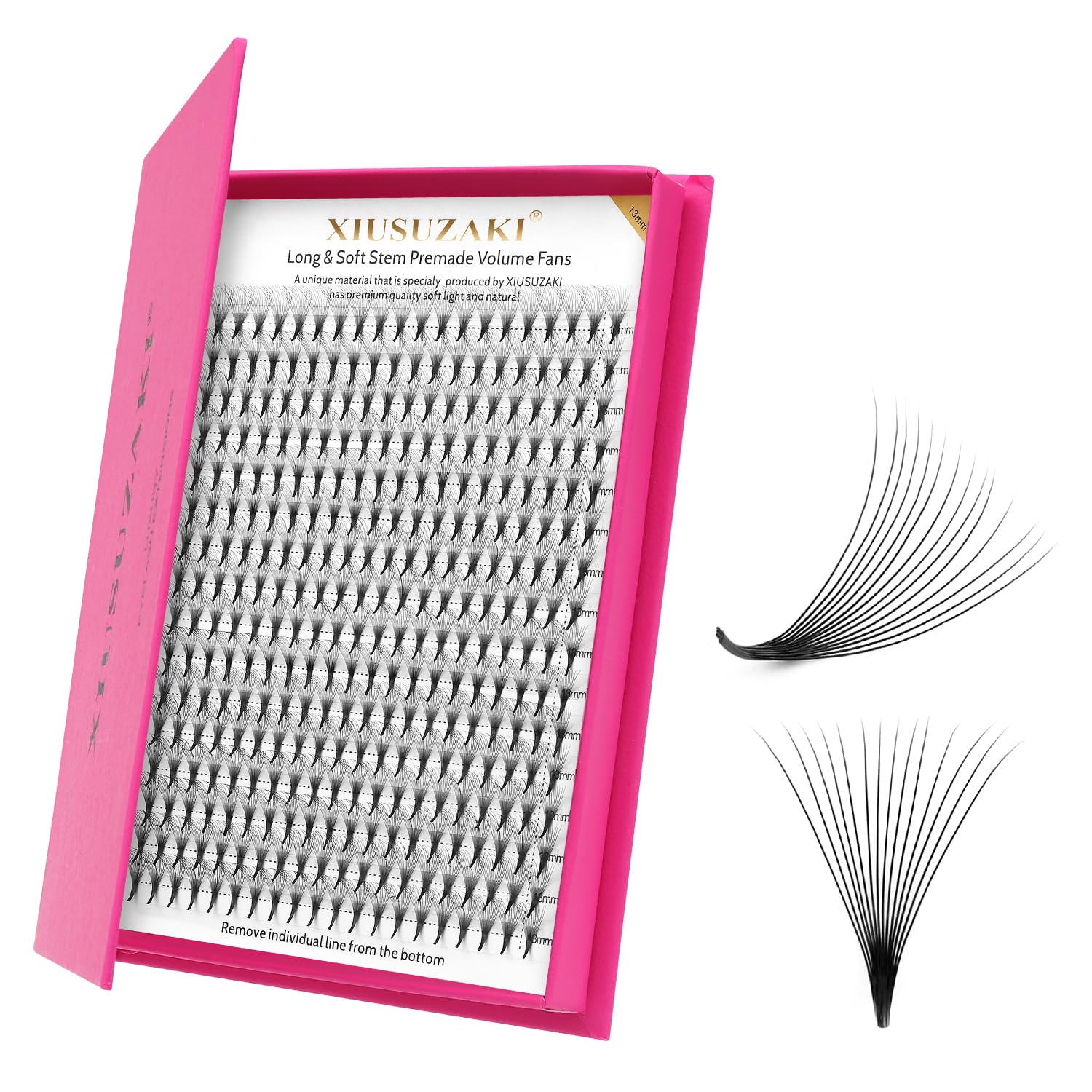 XIUSUZAKI Premade Fans Eyelash Extensions 14D Volume Lash Extensions 0.03 Thickness Eyelash Extension C Curl Premade Lash Fans Mix 9-16mm Fluffy Soft
