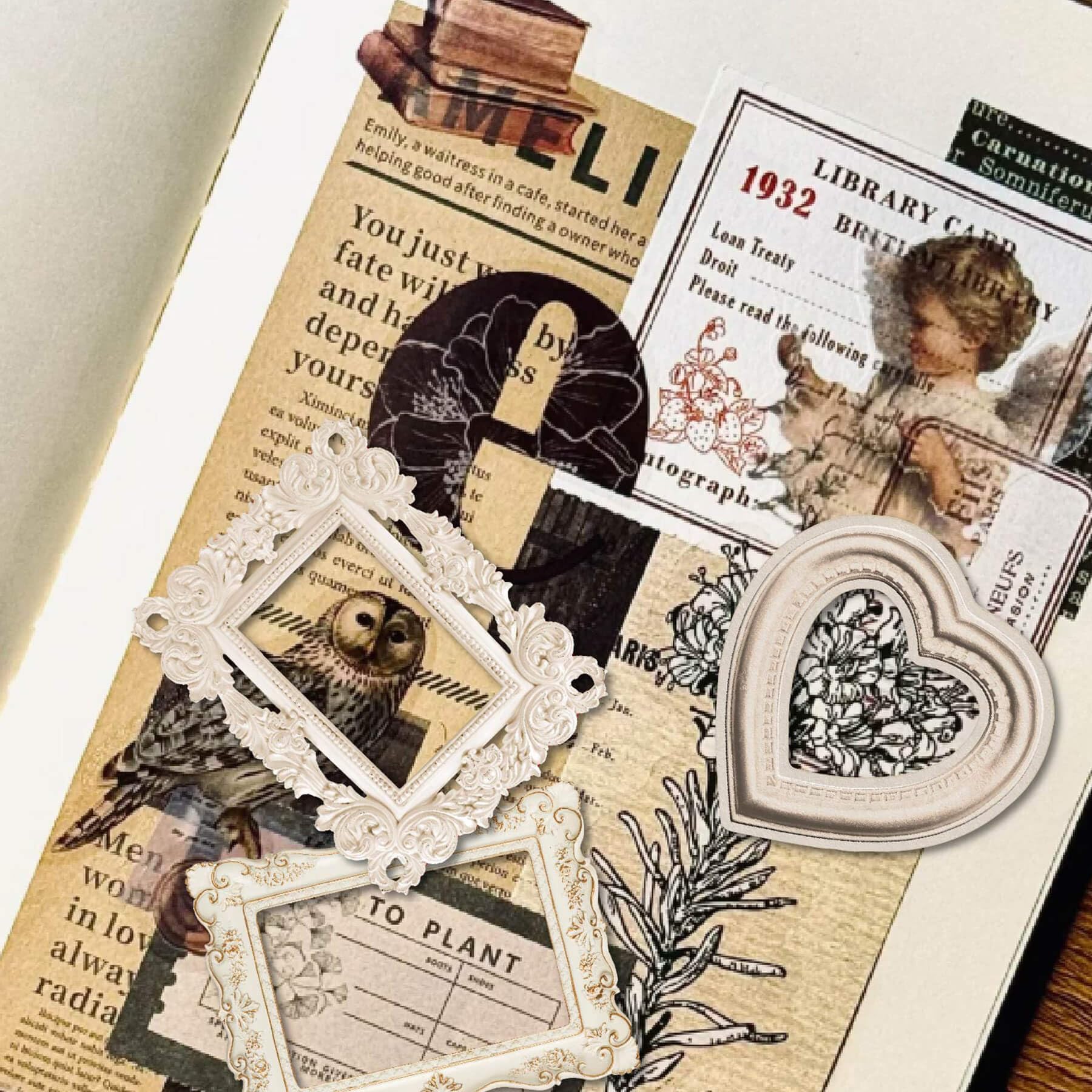 Vintage Frame Stickers - 100 Pcs for Scrapbooking & Journals -3