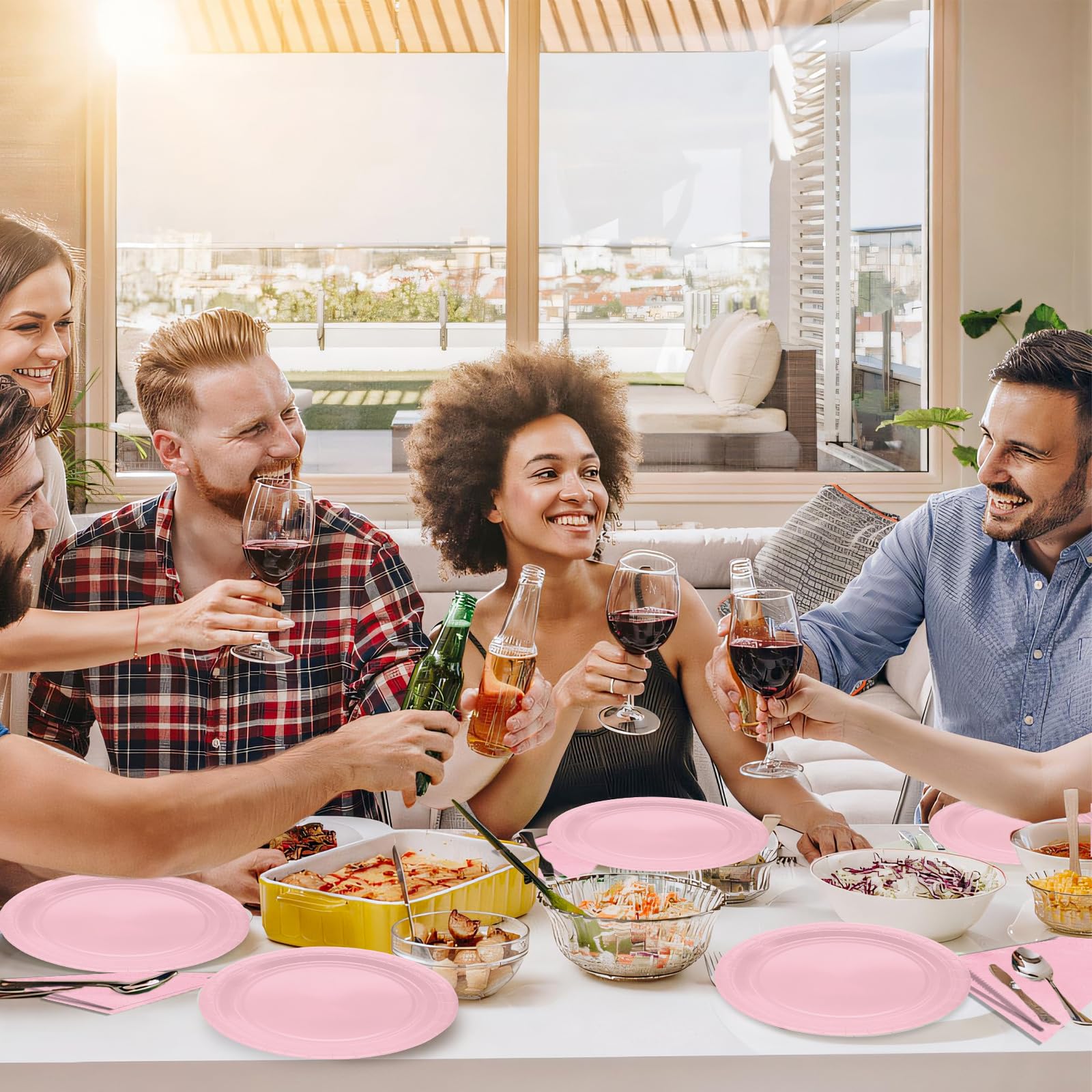 Serviette Jetable Princesse Rose Et Or