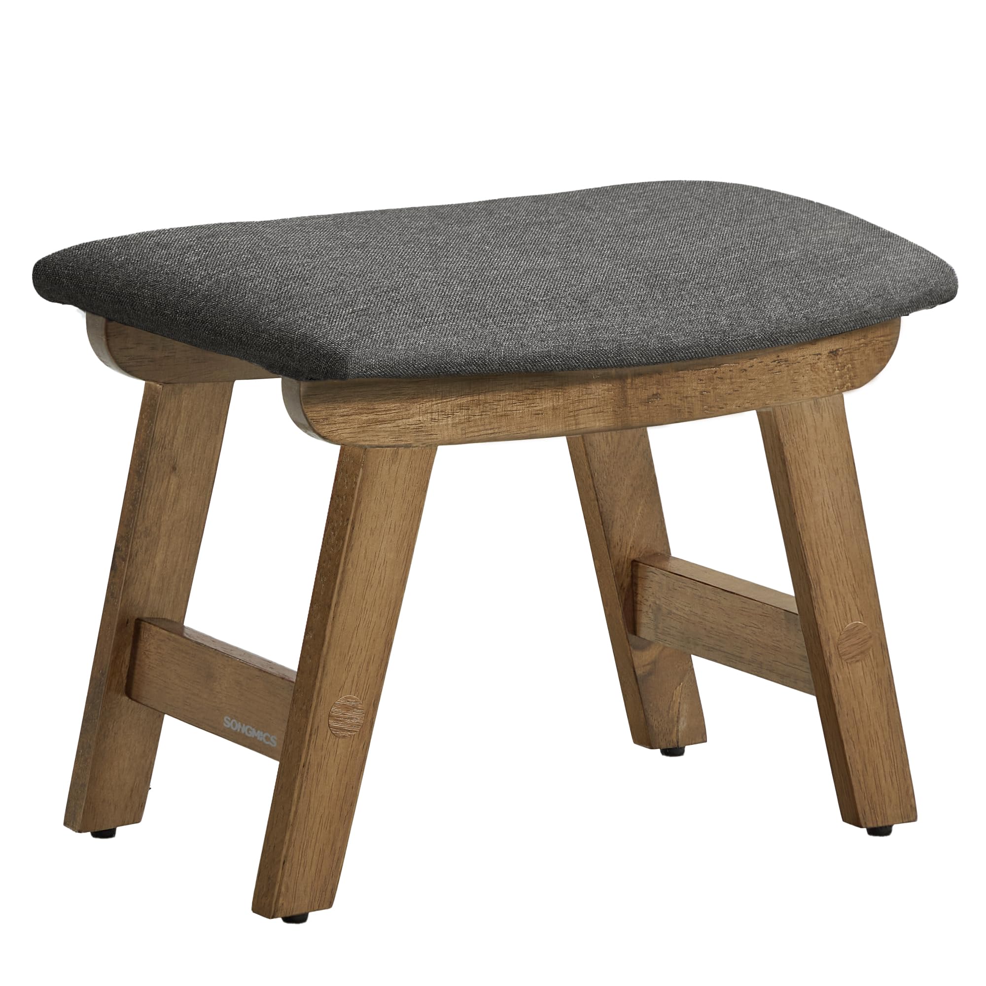 Photo 1 of ***MISSING HARDWARE -SELLING AS IS *** SONGMICS Foot Stool Ottoman, Padded Foot Rest Under Desk with Solid Wood Frame, Removable Cover, for Living Room, 9.8 x 15.4 x 11.8 Inches, Slate Gray and Brown ULSF052GN01